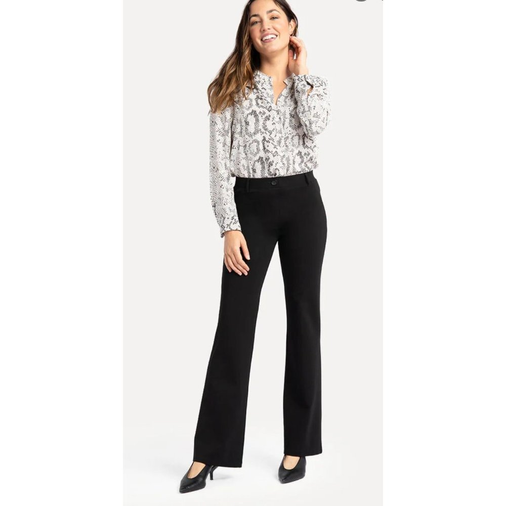 Betabrand Dress Pant Yoga Pants Boot Cut Classic Black Medium Petite W0104-BK
